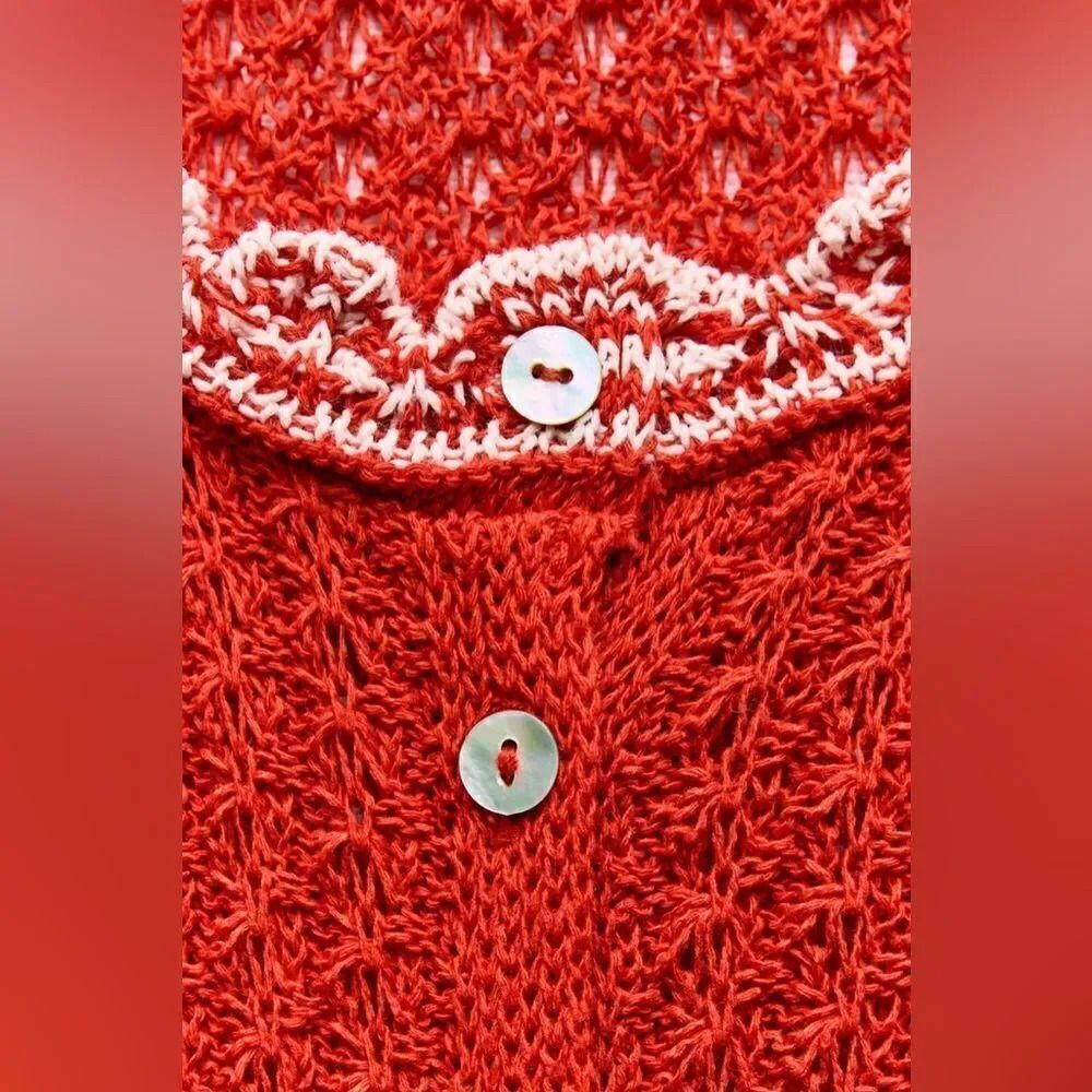 ZARA POINTELLE KNIT MINI DRESS - Picture 8 of 8